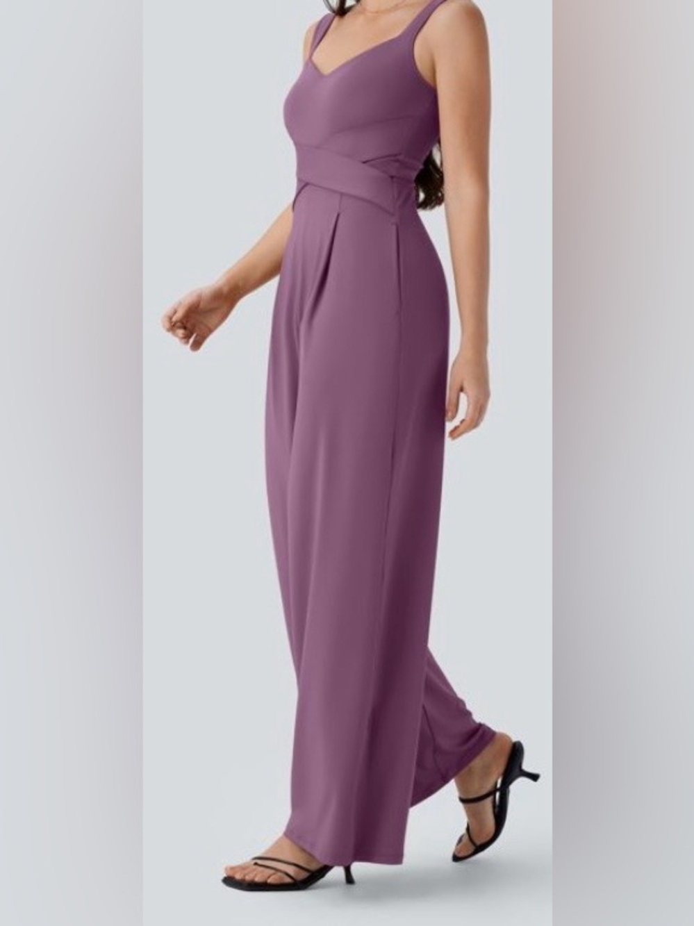 XLARGE .  HALARA WIDE STRAPS SLENDERIZING U BACK DETAILED JUMPSUIT